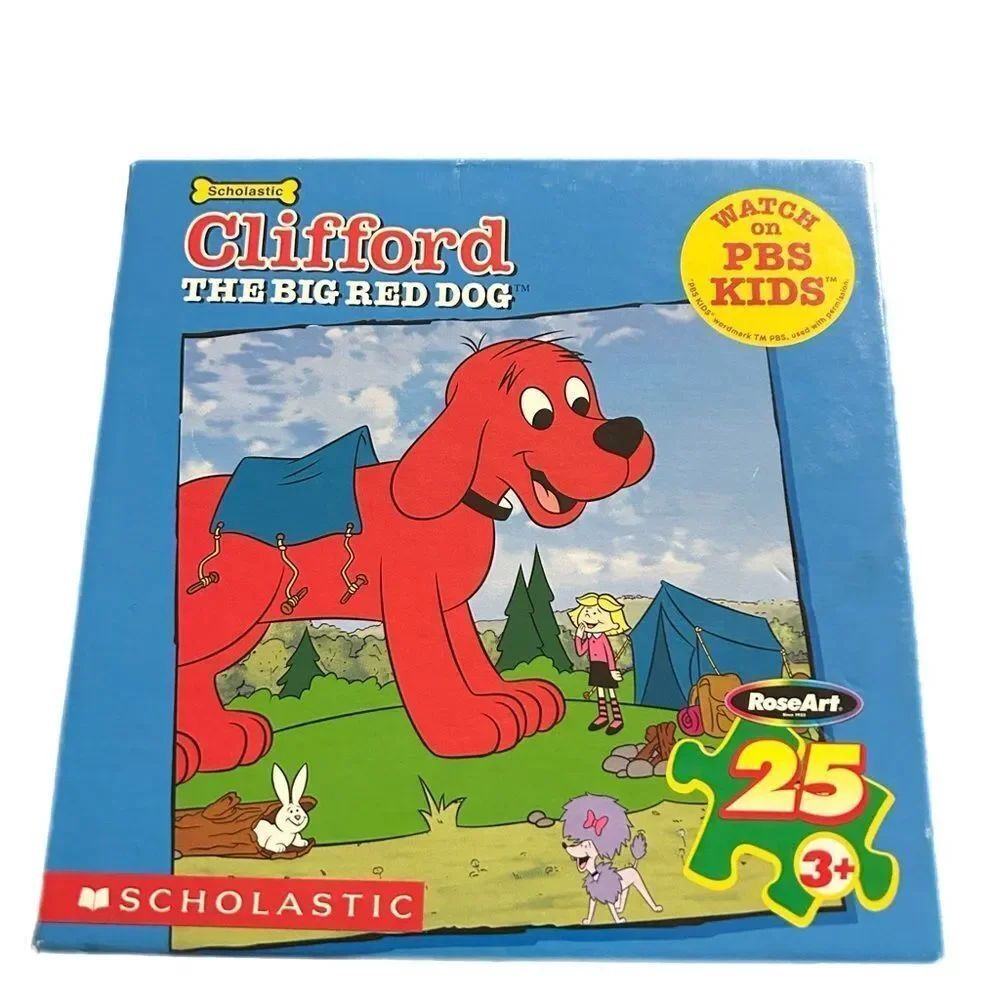 Y2K 2002 Clifford The Big Red Dog Scholastic RoseArt 25 Piece Jigsaw Puzzle